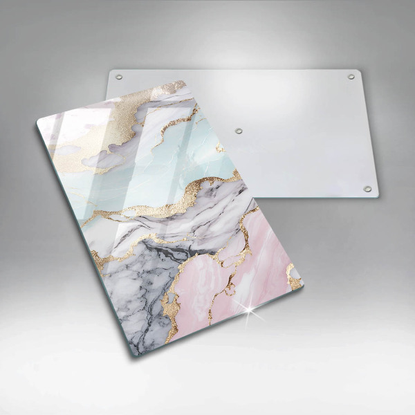 Glas Herdabdeckplatte Pastellmarmor