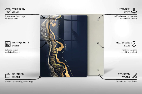 Glas Ceranfeldabdeckung Spritzschutz Bretter mit Holzstruktur