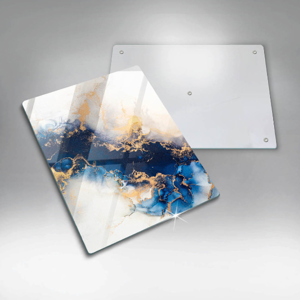 Glas Herdabdeckplatte Abstraktion mit Blau