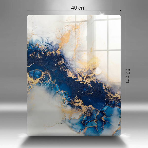 Glas Herdabdeckplatte Abstraktion mit Blau