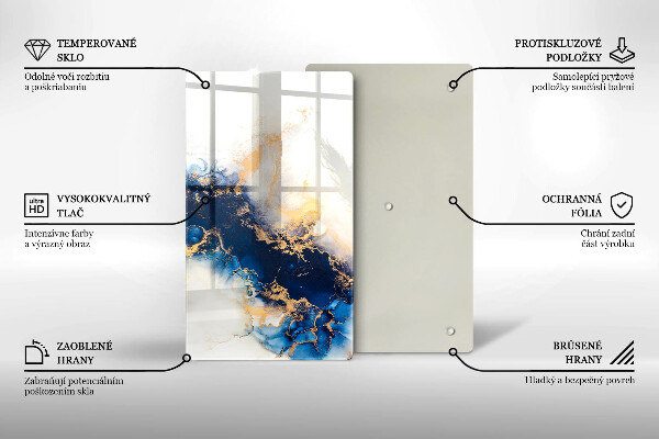 Glas Herdabdeckplatte Abstraktion mit Blau