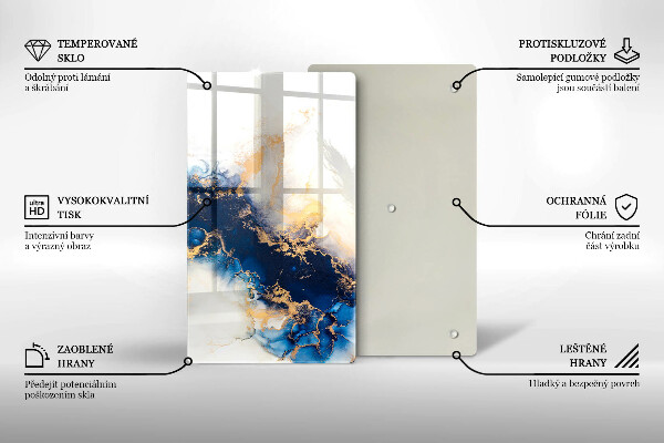 Glas Herdabdeckplatte Abstraktion mit Blau