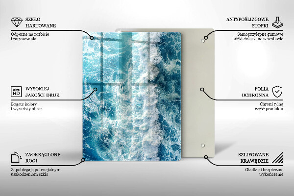 Glas Herdabdeckplatte Abstraktion mit Blau