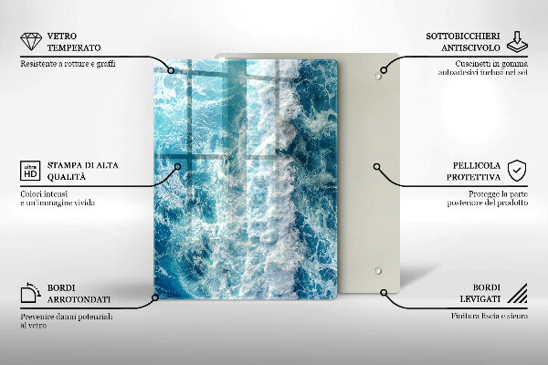Glas Herdabdeckplatte Abstraktion mit Blau