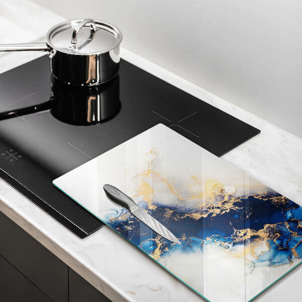 Glas Herdabdeckplatte Abstraktion mit Blau