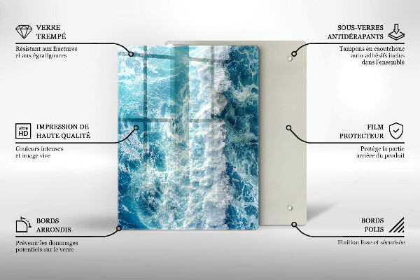 Glas Herdabdeckplatte Abstraktion mit Blau