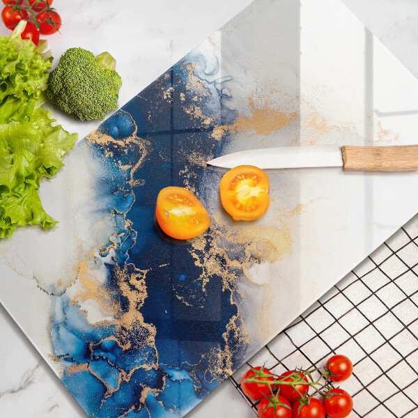 Glas Herdabdeckplatte Abstraktion mit Blau