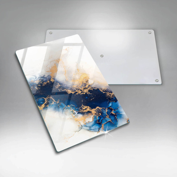 Glas Herdabdeckplatte Abstraktion mit Blau
