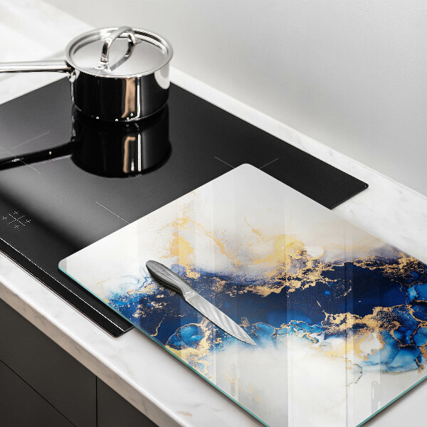 Glas Herdabdeckplatte Abstraktion mit Blau
