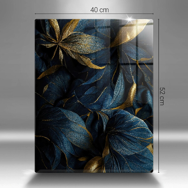 Glas Herdabdeckplatte Dekorative Blätter mit Gold