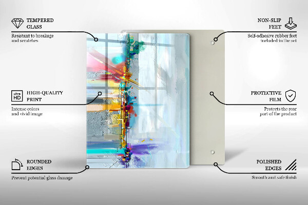 Glas Herdabdeckplatte Dekostein mit Gold