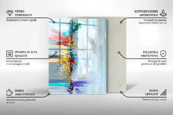 Glas Herdabdeckplatte Dekostein mit Gold