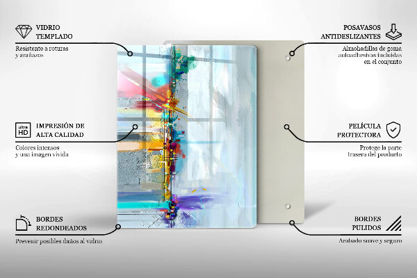 Glas Herdabdeckplatte Dekostein mit Gold