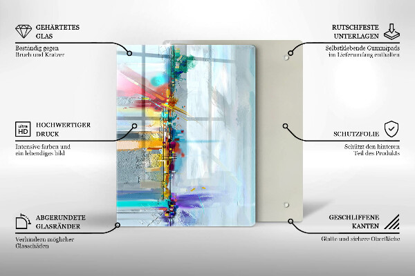 Glas Herdabdeckplatte Dekostein mit Gold