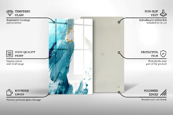 Glas Herdabdeckplatte Blaue Flecken