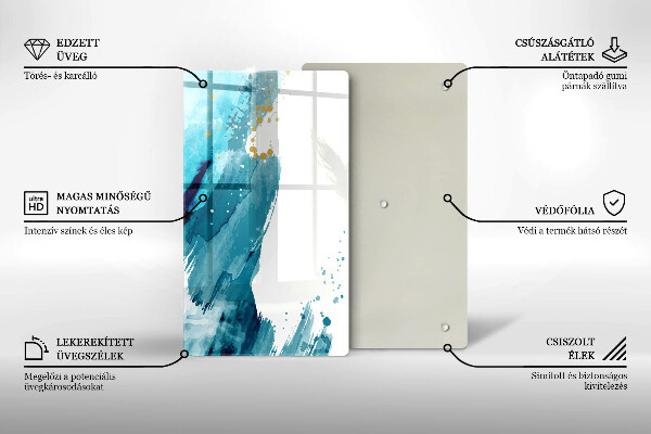 Glas Herdabdeckplatte Blaue Flecken