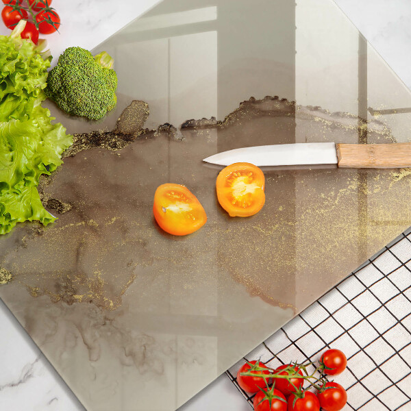 Glas Herdabdeckplatte Goldabstraktion