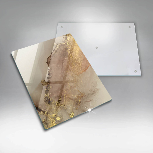 Glas Herdabdeckplatte Goldabstraktion