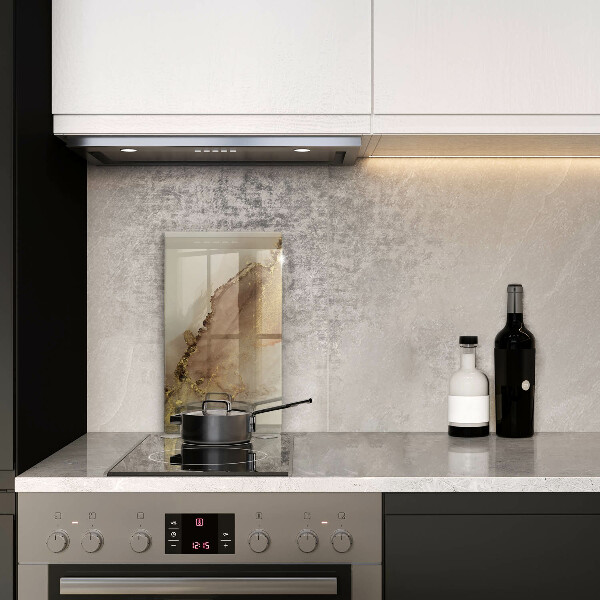 Glas Herdabdeckplatte Goldabstraktion