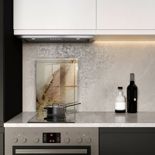 Glas Herdabdeckplatte Goldabstraktion