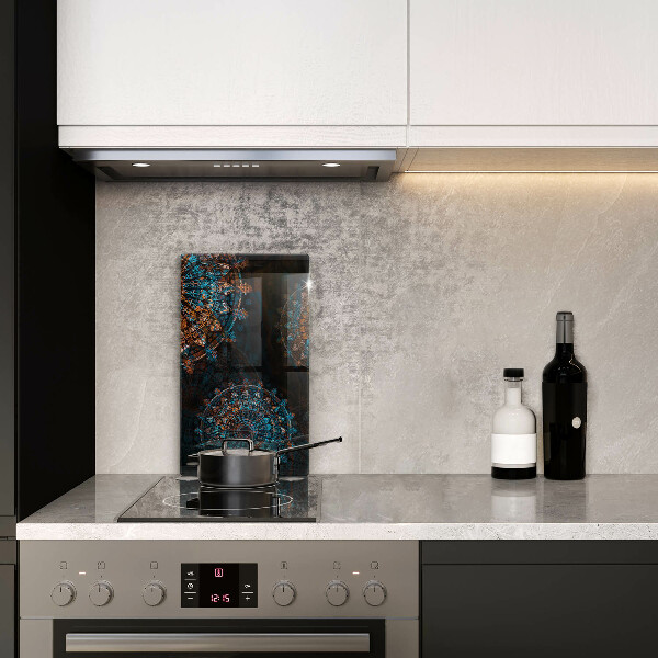 Glas Herdabdeckplatte Boho-Vintage-Räder