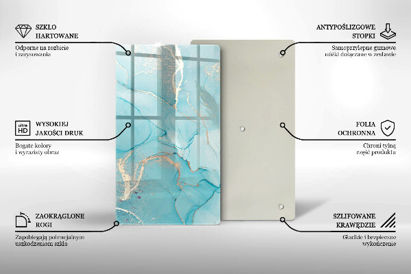Glas Herdabdeckplatte Steinabstraktion