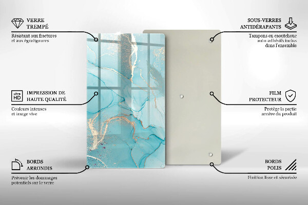Glas Herdabdeckplatte Steinabstraktion