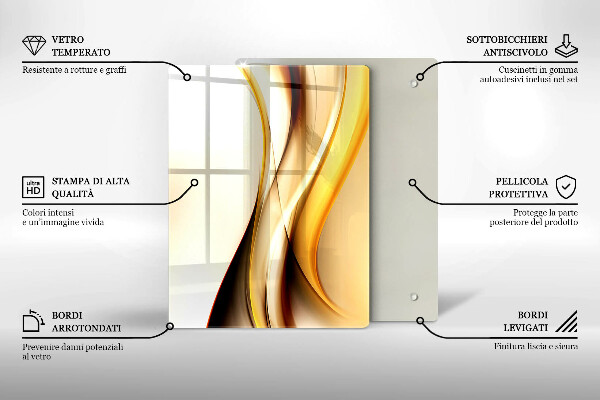 Glas Herdabdeckplatte Steinabstraktion