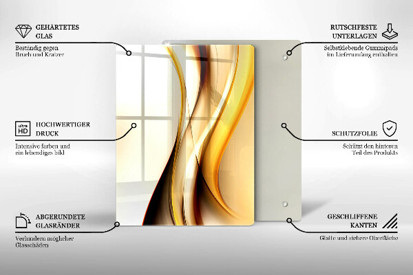 Glas Herdabdeckplatte Steinabstraktion