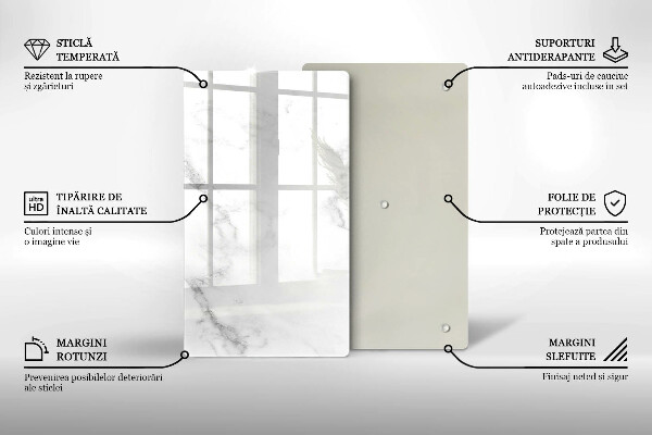 Glas Herdabdeckplatte Moderner Marmor