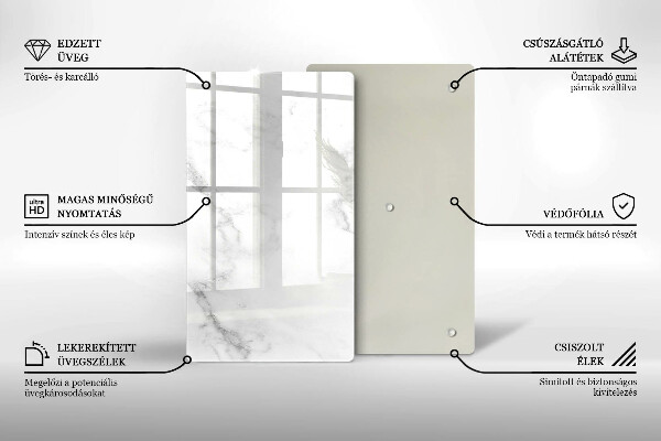 Glas Herdabdeckplatte Moderner Marmor