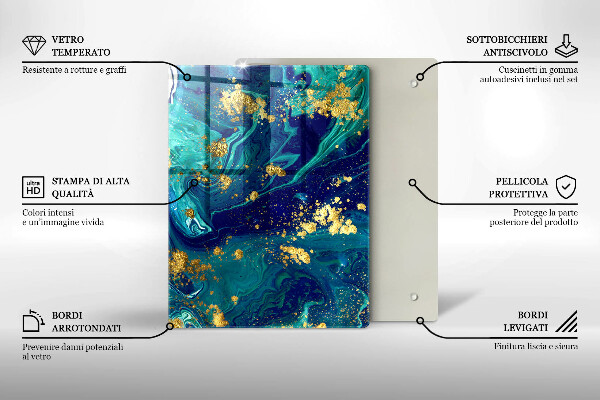 Glas Herdabdeckplatte Dschungelblätter
