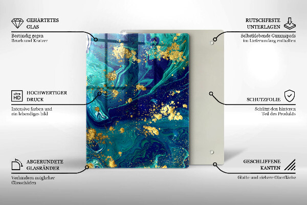 Glas Herdabdeckplatte Dschungelblätter