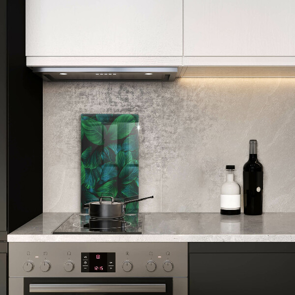 Glas Herdabdeckplatte Dschungelblätter