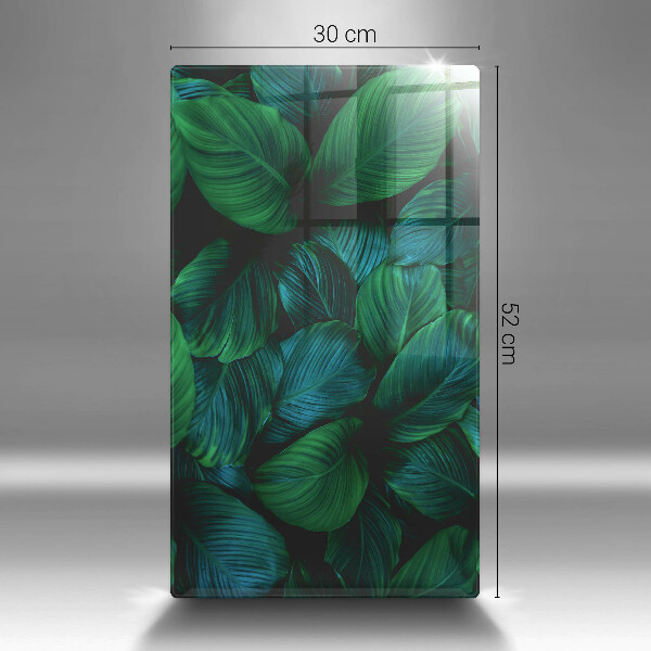 Glas Herdabdeckplatte Dschungelblätter