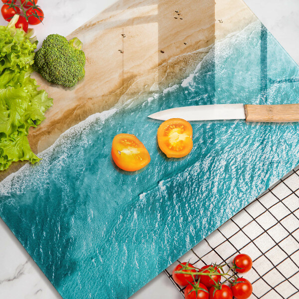 Glas Ceranfeldabdeckung Spritzschutz Strandufer und Meer