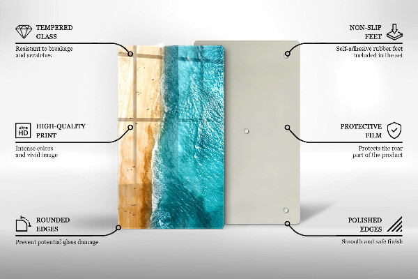 Glas Ceranfeldabdeckung Spritzschutz Strandufer und Meer