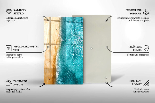 Glas Ceranfeldabdeckung Spritzschutz Strandufer und Meer