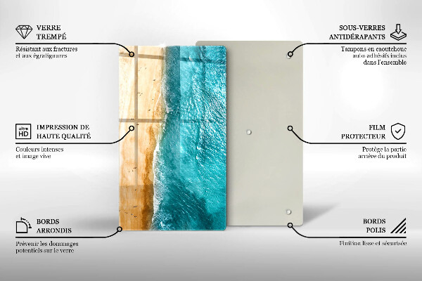Glas Ceranfeldabdeckung Spritzschutz Strandufer und Meer