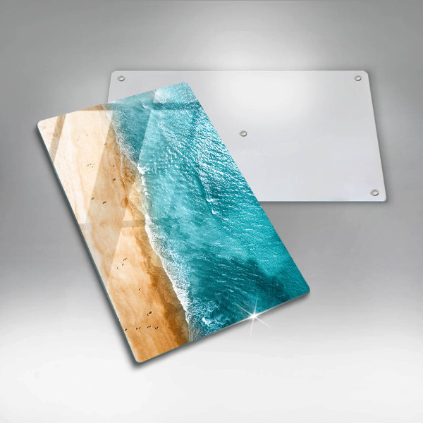 Glas Ceranfeldabdeckung Spritzschutz Strandufer und Meer