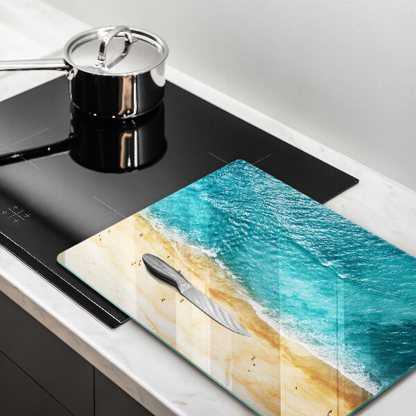 Glas Ceranfeldabdeckung Spritzschutz Strandufer und Meer