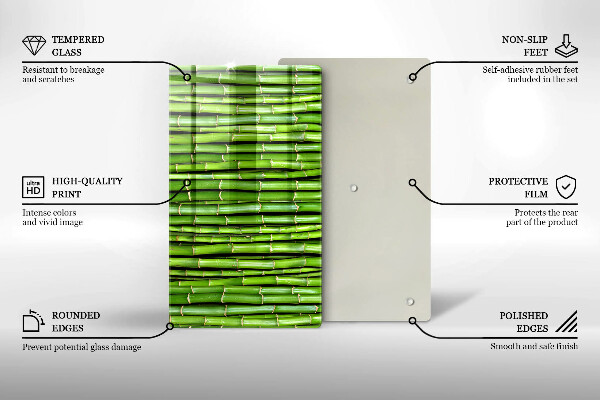 Glas Ceranfeldabdeckung Spritzschutz Naturbambus