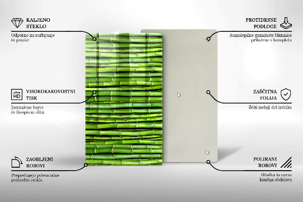 Glas Ceranfeldabdeckung Spritzschutz Naturbambus