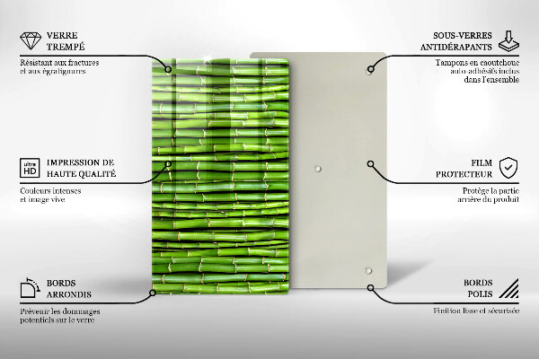 Glas Ceranfeldabdeckung Spritzschutz Naturbambus