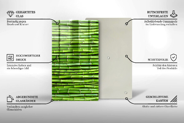 Glas Ceranfeldabdeckung Spritzschutz Naturbambus