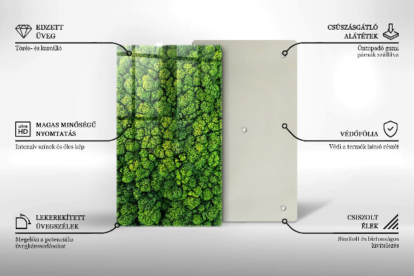 Glas Ceranfeldabdeckung Spritzschutz Naturmoospflanze