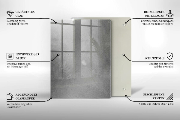 Glas Ceranfeldabdeckung Spritzschutz Naturmoospflanze
