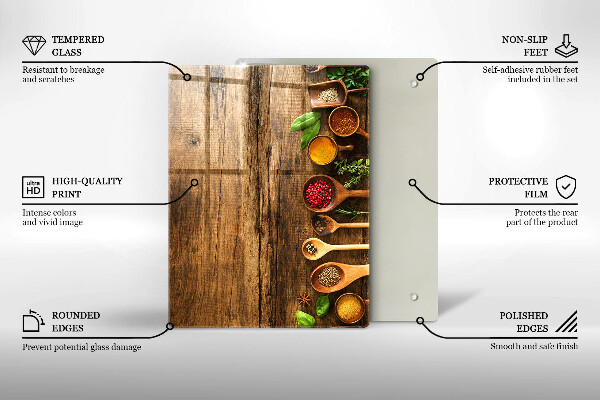 Glas Ceranfeldabdeckung Spritzschutz Holzbretter und Blätter