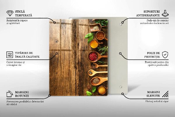 Glas Ceranfeldabdeckung Spritzschutz Holzbretter und Blätter