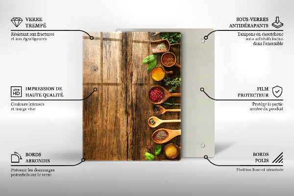 Glas Ceranfeldabdeckung Spritzschutz Holzbretter und Blätter